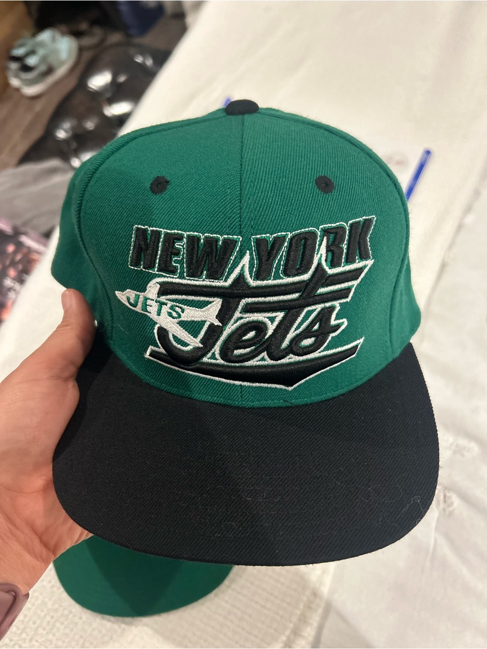 Mitchell & Ness NY Jets NFL Vintage Collection Retro Snapback Hat Green Black